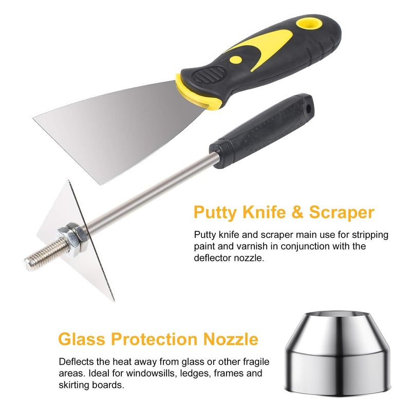SEEKONE Heat Gun Nozzles Kit, SEEKONE Hot Air Gun Attachments 7 Pieces Stainless Steel Accessories Air Outlet Diameter 35mm / 1.377inch - Image 5